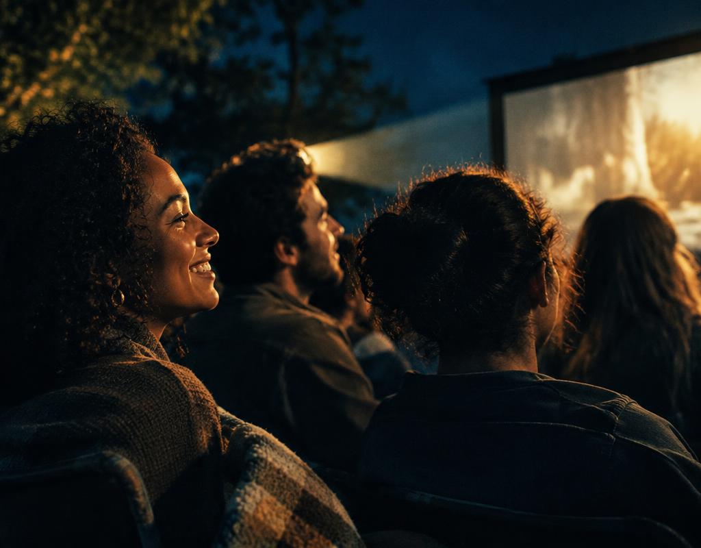 Movies fans sharing a moment
