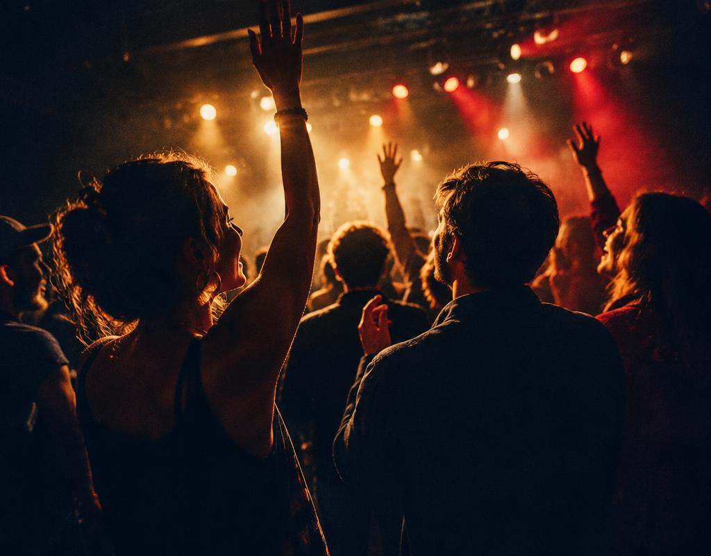 Music fans sharing a moment